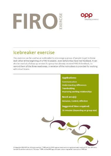 FIRO icebreaker frontpage blog