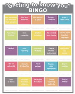 Getting to know you bingo