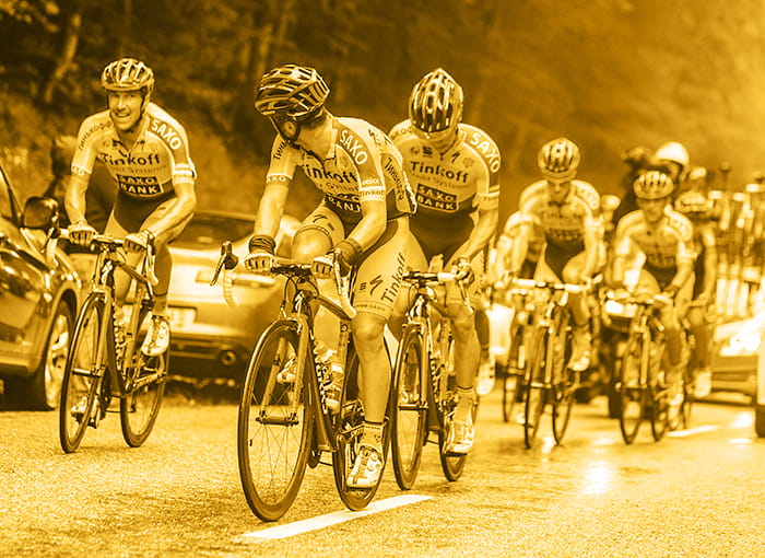 High performing cycling team