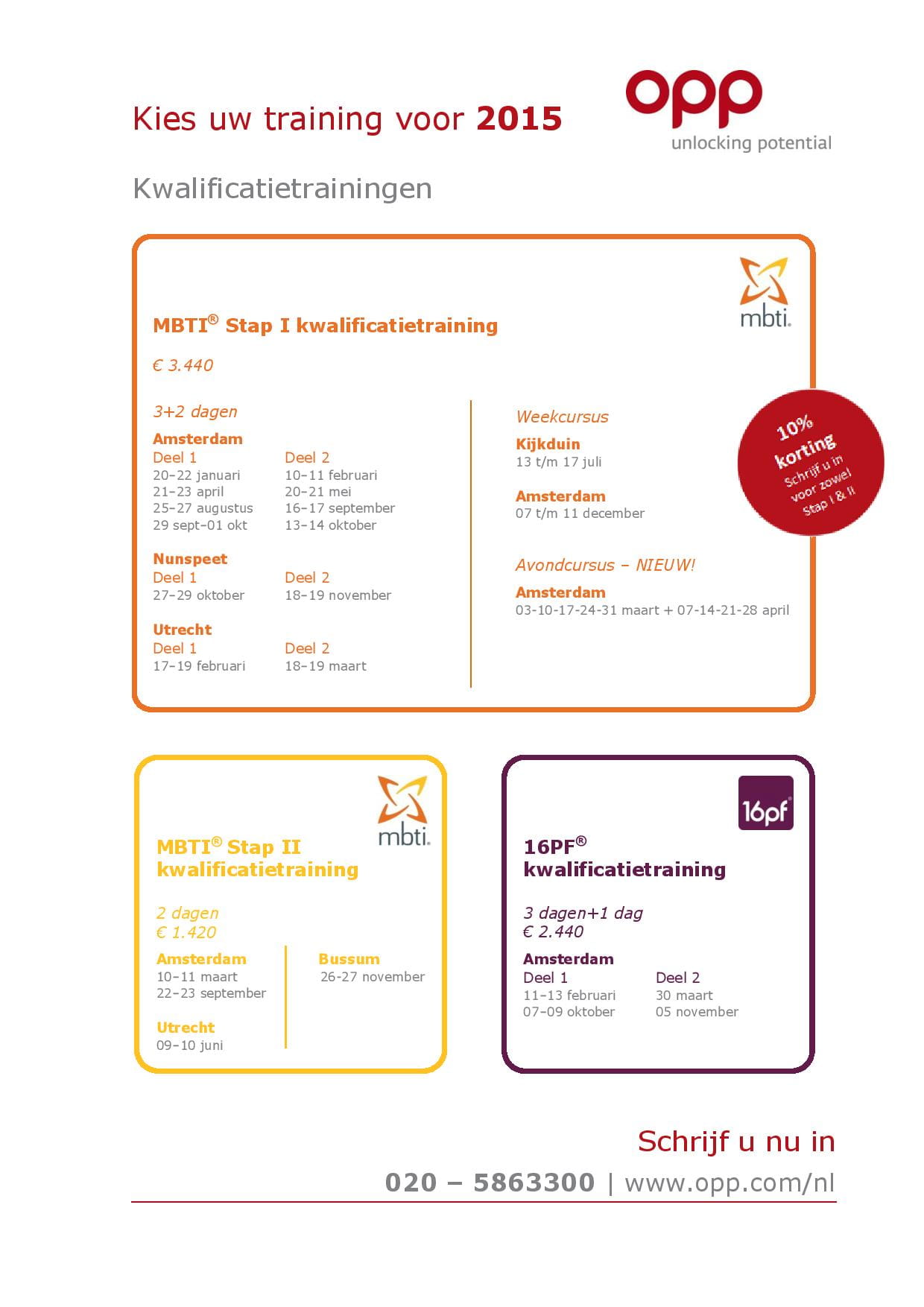 Trainingskalender 2015