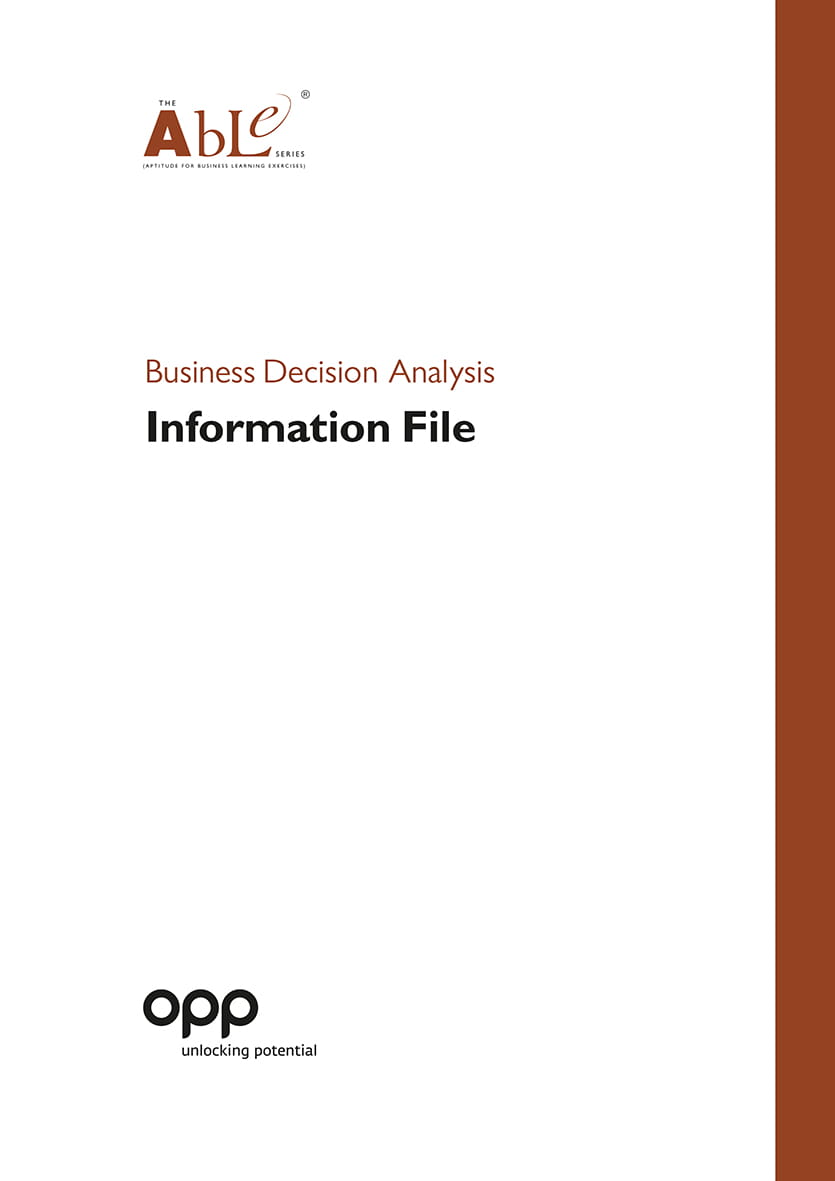 Business Decision Analysis Information File -Pack 